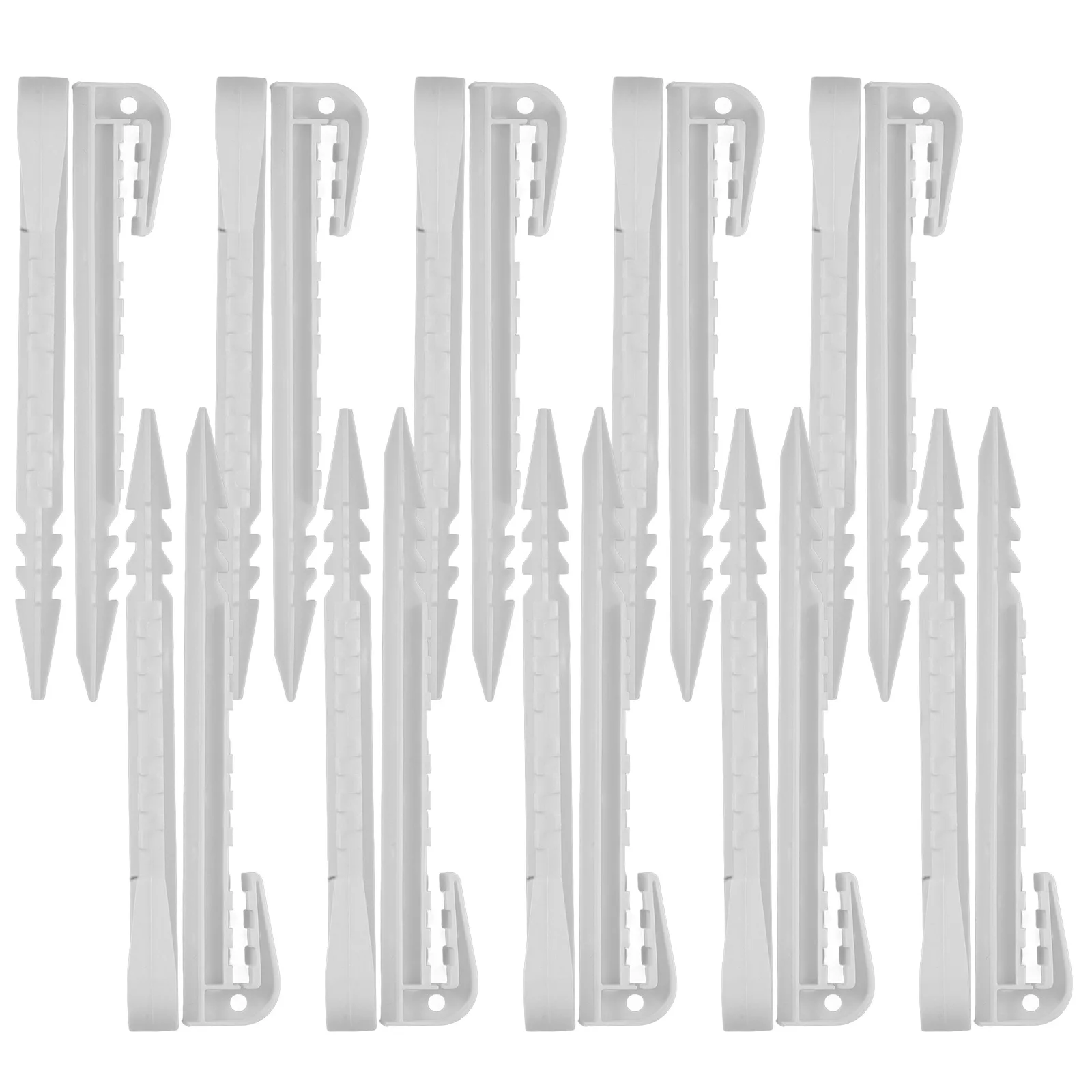 

20Pcs Plastic Tent Stakes Outdoor Camping Pegs Beach Tent Pegs Canopy Ground Stakes with Hooks Climbing Nail Stake
