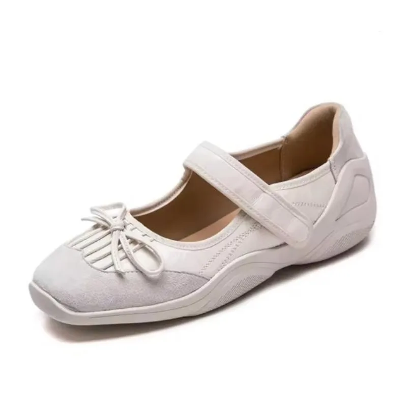 

Женские летние туфли из овчины и замши из лакированной кожи 4 см на плоской подошве, летние резиновые туфли на танкетке с крючками на массивном каблуке