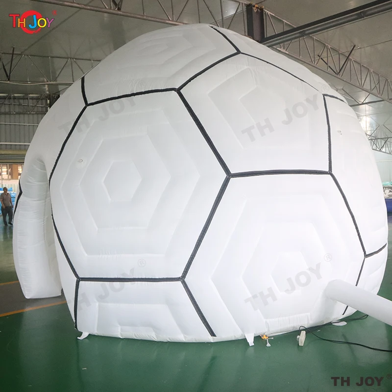 Namiot dmuchany w kształcie piłki nożnej 6m, namiot igloo, namiot kopułowy do campingu, hotelu, na sprzedaż.