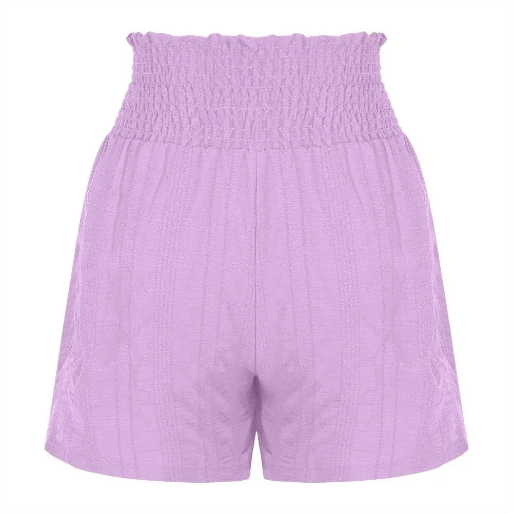 

Solid Color Drawstring Women's Short Loose Lace Up Pajama Pants High Waisted Summer Beach Short Beach Outfit