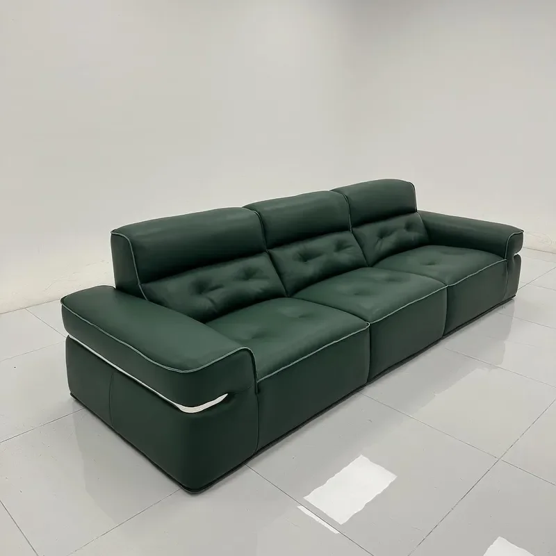 Minimalist leather sofa high-end first-layer cowhide medium antique style living room furniture Foshan