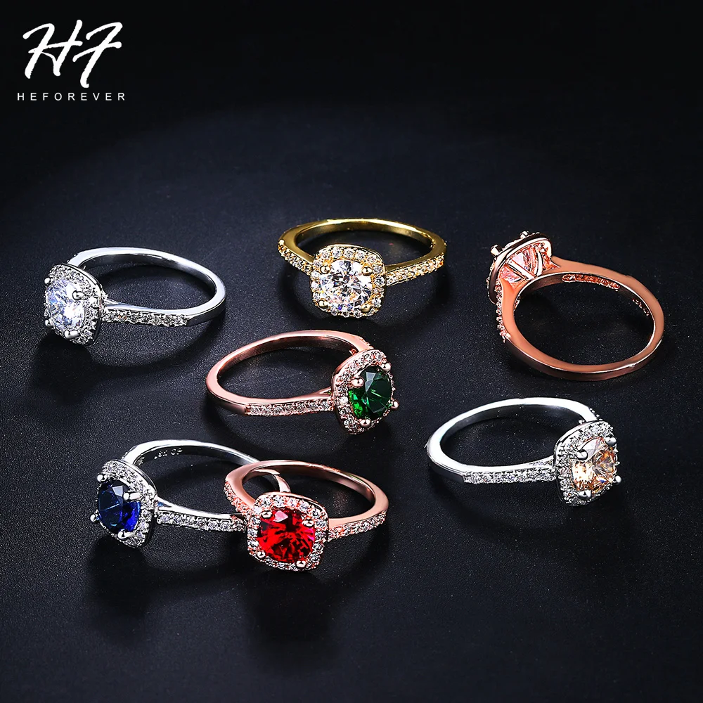 Wedding Engagement Rings For Women Female Silver Color Microscope Square Zirconia Bride Ring Jewellry 2024 Trend Jewelry R531