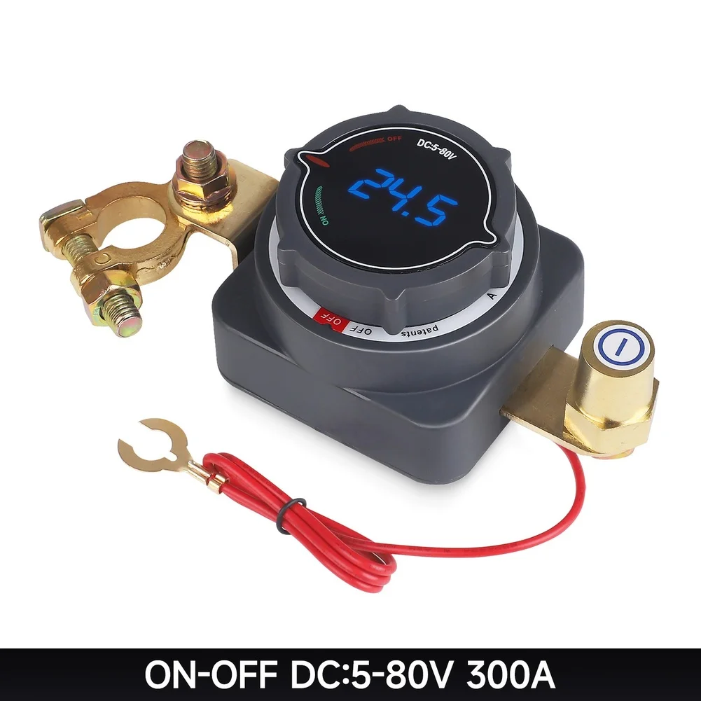 

Car Top Post Battery Disconnect Switch With Voltmeter On Off Kill Switch For Marine Boat RV Car Truck Camper Trailer