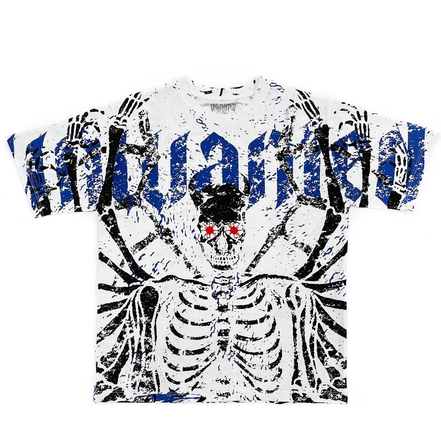 

Y2K Gothic Skeleton Giant Religious All Over Print T Shirt Waist Sexy Hot Pants Women Summer Ins Street Fashion Trendy Viral