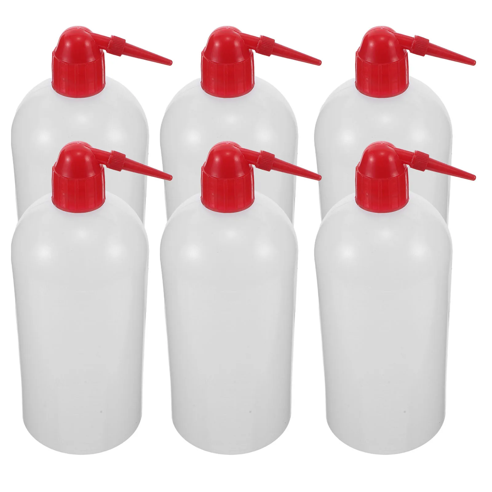 

6Pcs Laboratory Plastic Wash Bottles Narrow Mouth Safety Squeeze Bottle Red Cap Precision Dispensing Chemical Reagent Storage
