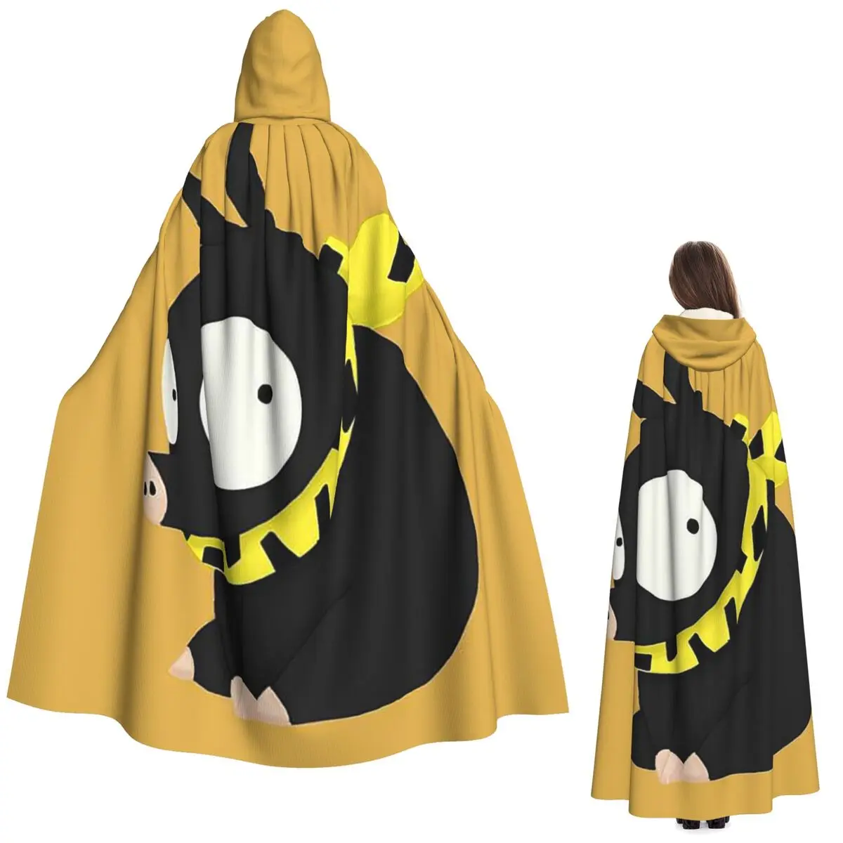 Capa Larga con Capucha de Anime Manga Kanji Ranma, Disfraz Medieval de Bruja, Capa de Cosplay, Halloween, Vampiro, Unisex para Adultos