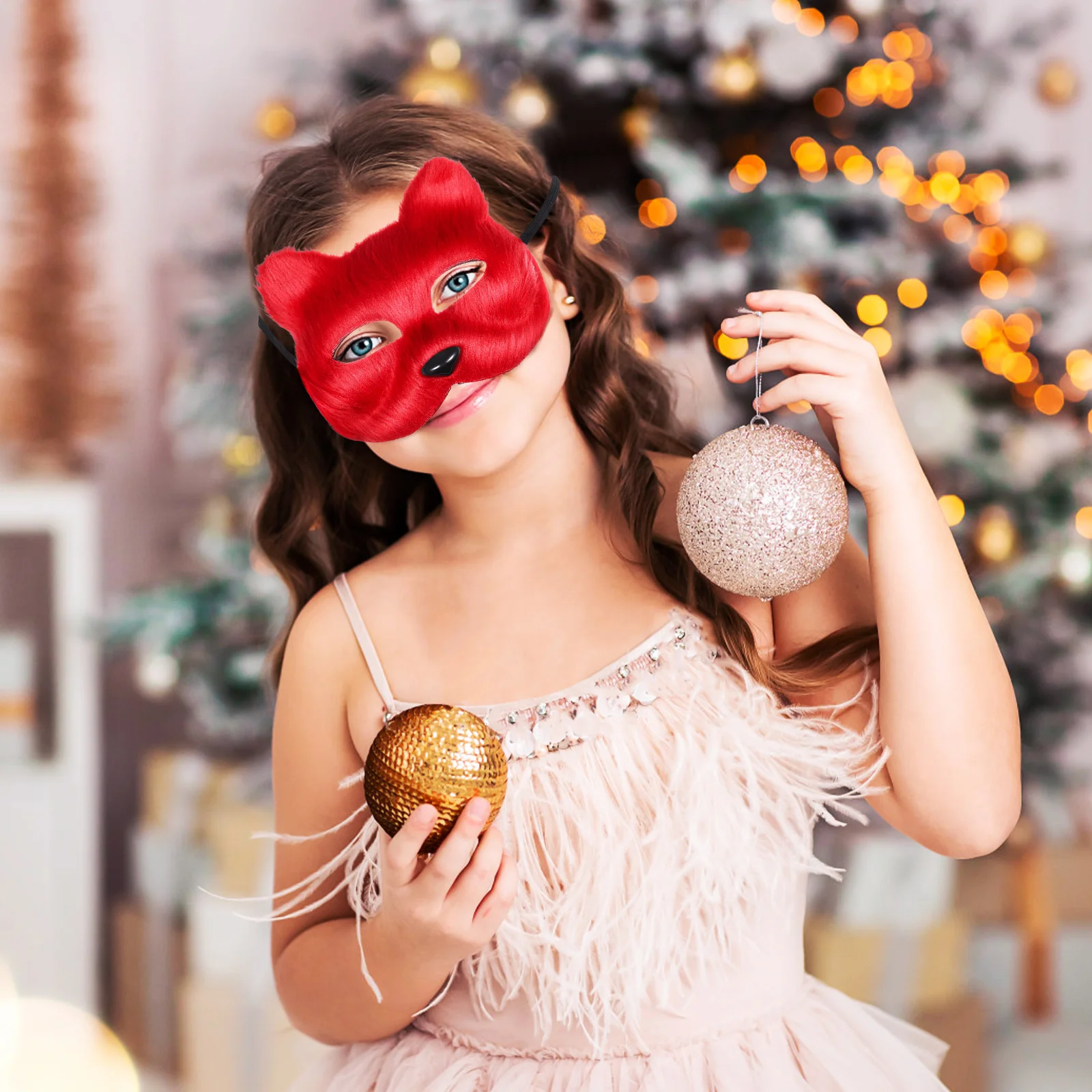 

Cosplay Fox Mask Man Halloween Costumes Animal Head Furry Red Masquerade Masks with Chain