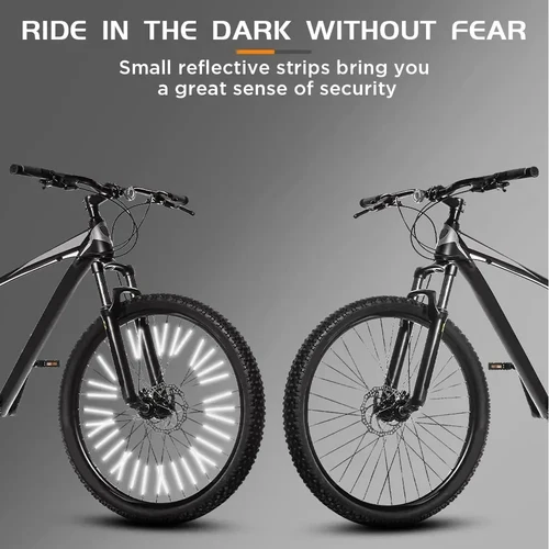 Imagen 2 del producto Reflectores de rueda de bicicleta, Clips reflectantes para radios, luz de seguridad impermeable para bicicleta de montaña y carretera, accesorios nocturnos para ciclismo, 12 Uds.