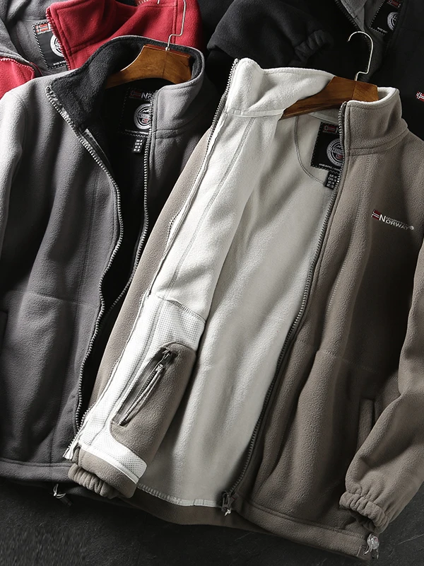 Men's Outdoor Fleece Jacket Large Size Winter Warmth Thermal Gravel Jacket Coat Standard Fit Fashion Urban Style Thickened