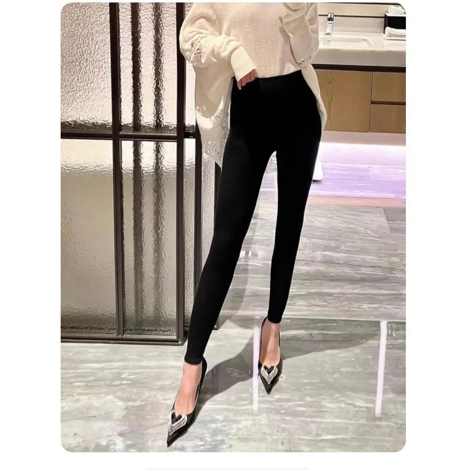 

Sl Faionable Camere Trousers Outerwear Winter Warm Leg a Long Slim Fit Base Layer Pants for Women
