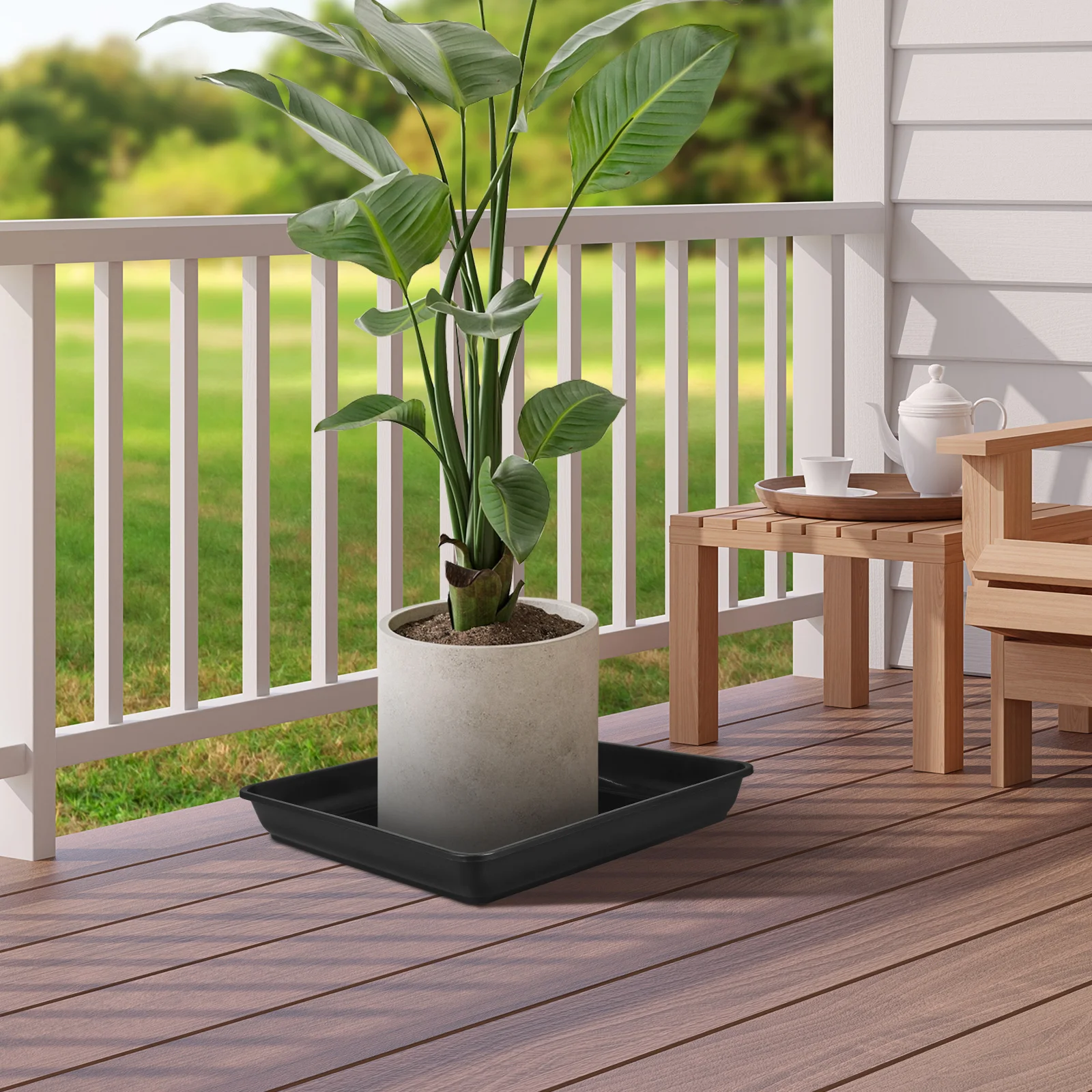 

Black Plastic Planter Saucers 2 Pcs Water Receiving Trays for Plants Indoor Flowerpots Drip Base Bonsai Plant Accessories