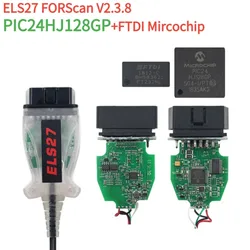 ELS27 FORScan V2.3.8 OBD2 Scanner PIC24HJ128GP FTDI Mircochip Diagnostic Cable for Ford/Mazda/Lincoln/Mercury Vehicles Code Read