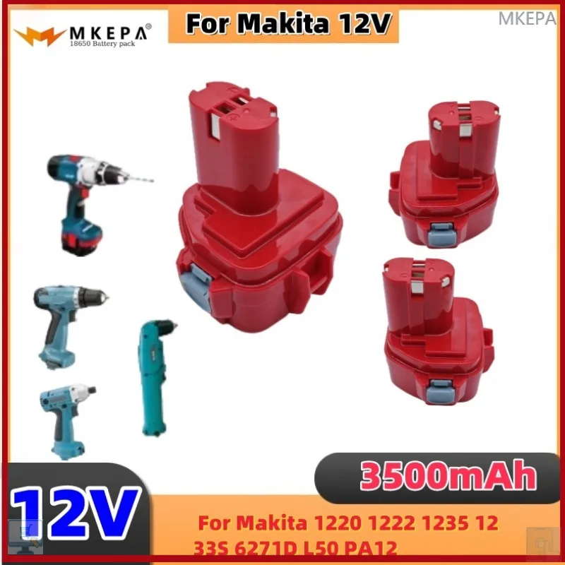 💹 3.5Ah para Makita 12V Ni-MH batería recargable herramientas eléctricas batería de taladro de repuesto con cargador PA12 1220 1222 1235 1233;