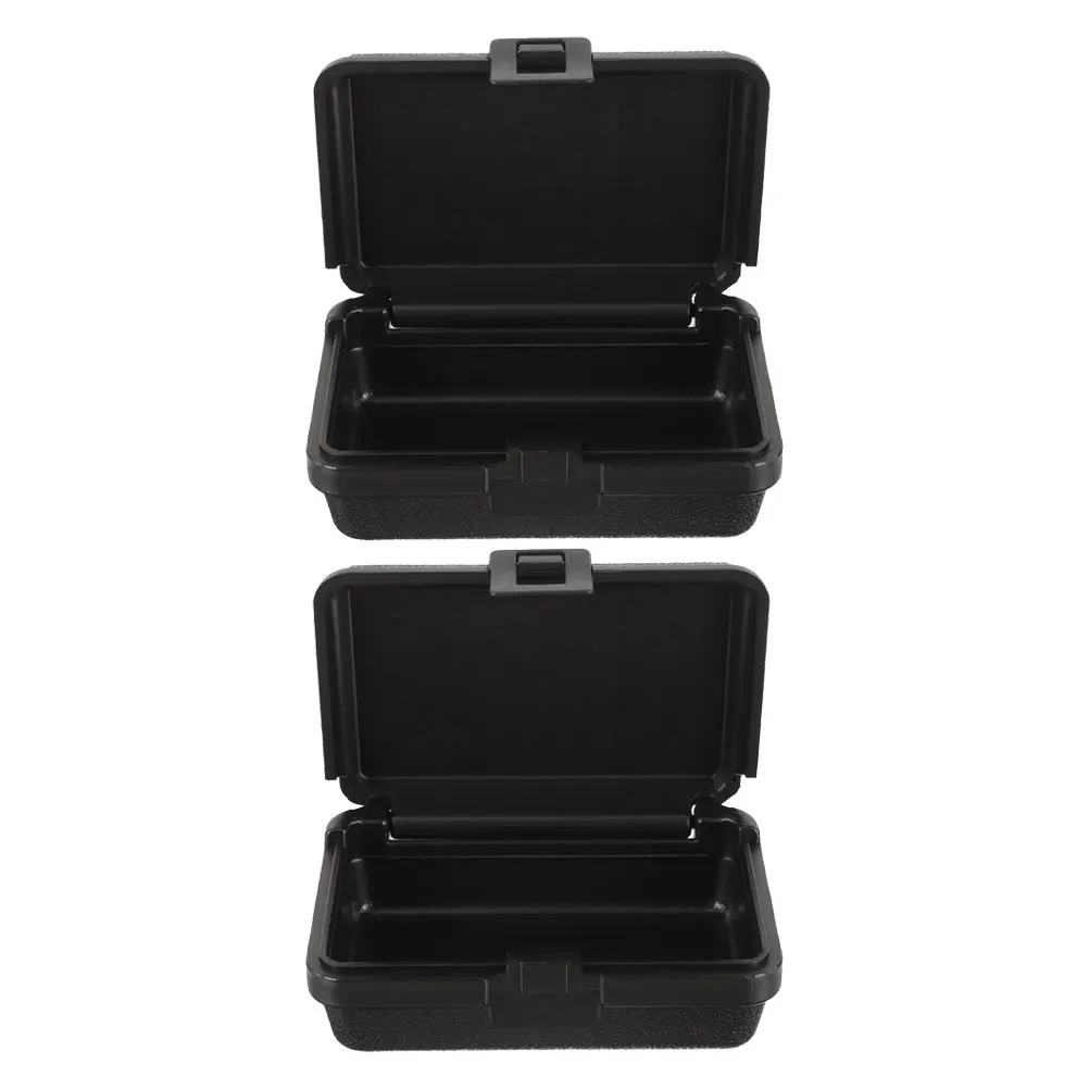 

2 Pcs Portable Waterproof Tool Box Hard Storage Case Hardware Tools Organiser Mechanics Heavy Duty Black Organizer