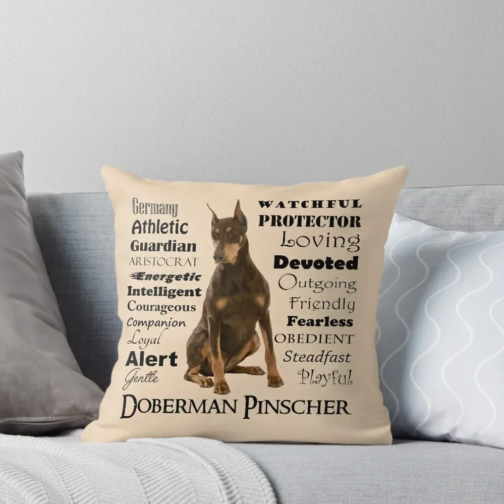 

Red Doberman Traits Throw Pillow