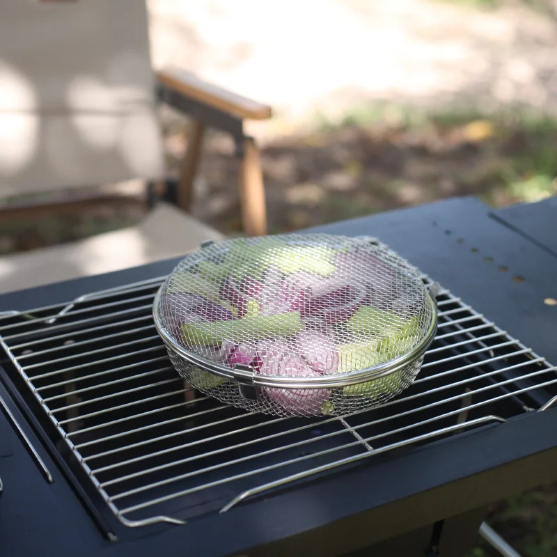 Cross-border New Multipurpose 304 Stainless Steel Barbecue Cage, BBQ Net, Air Fryer, Popcorn Oven Multipurpose Cage