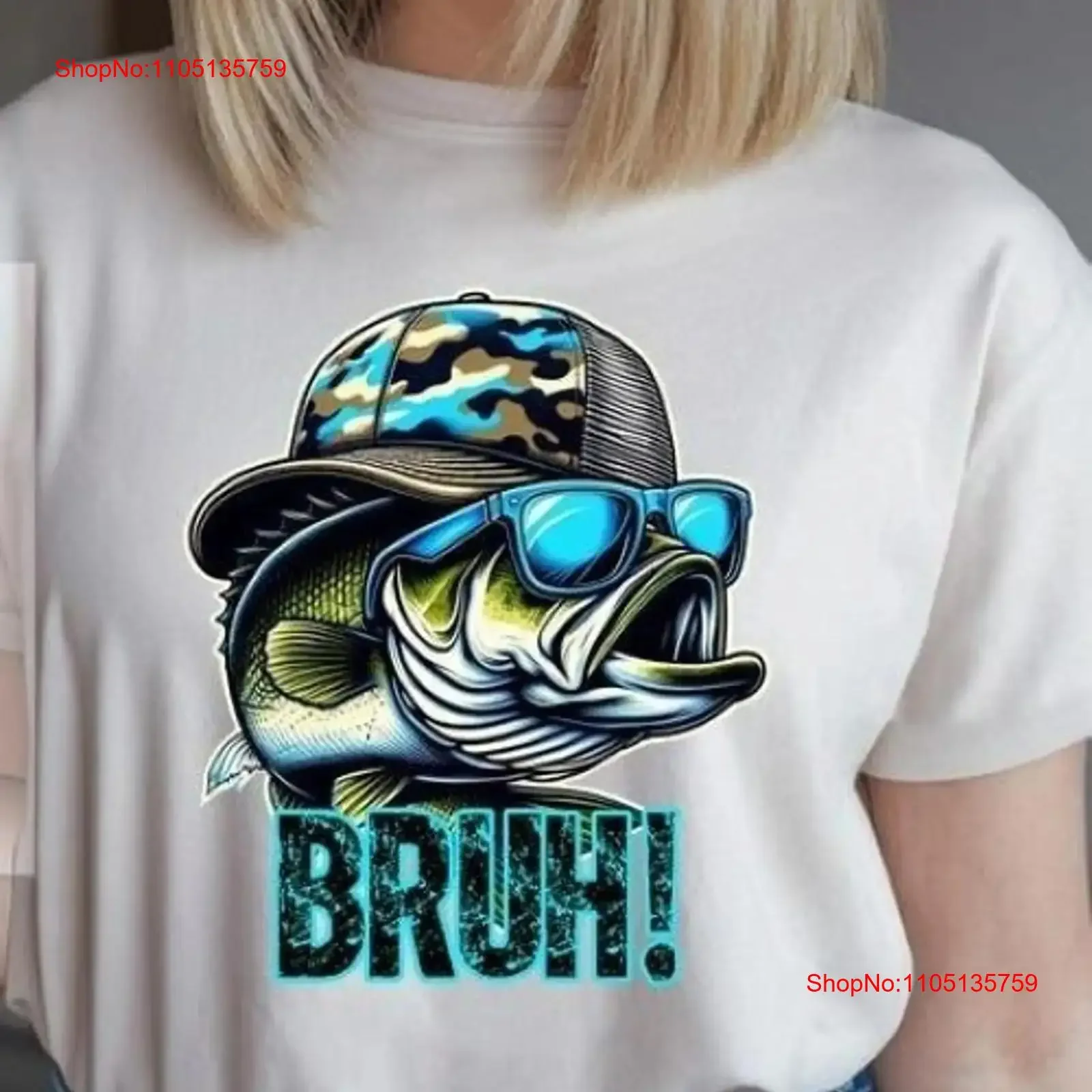 

Bruh Fish Transfer Cool Bass с футболкой, забавная рыбацкая мультяшная рыбалка, винтажная стираная мягкая модная слегка растянутая унисекс