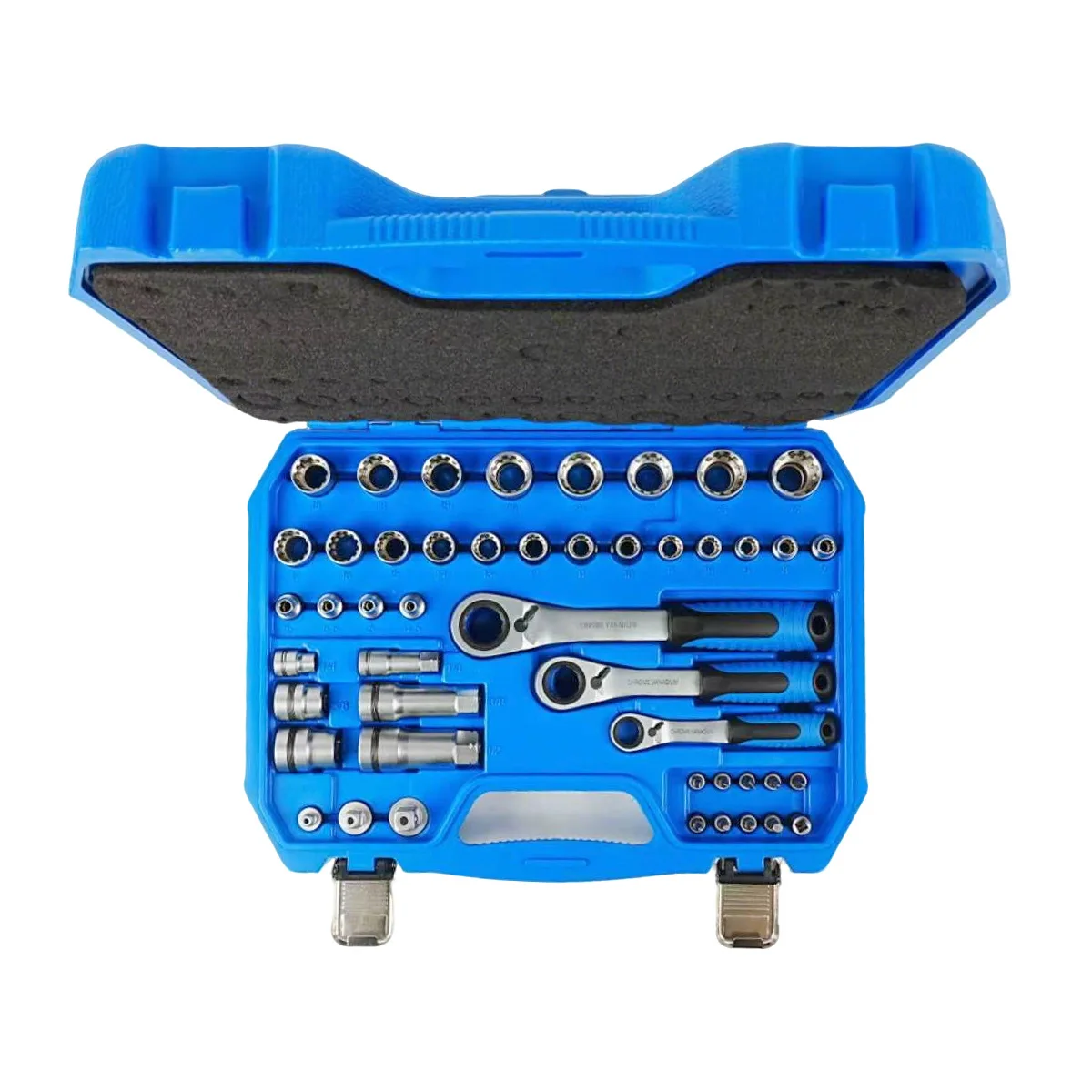 47Pcs Pass-through Ratchet Socket Set, Multi-function 12 Point Tooth Perforated Socket Removal Tool