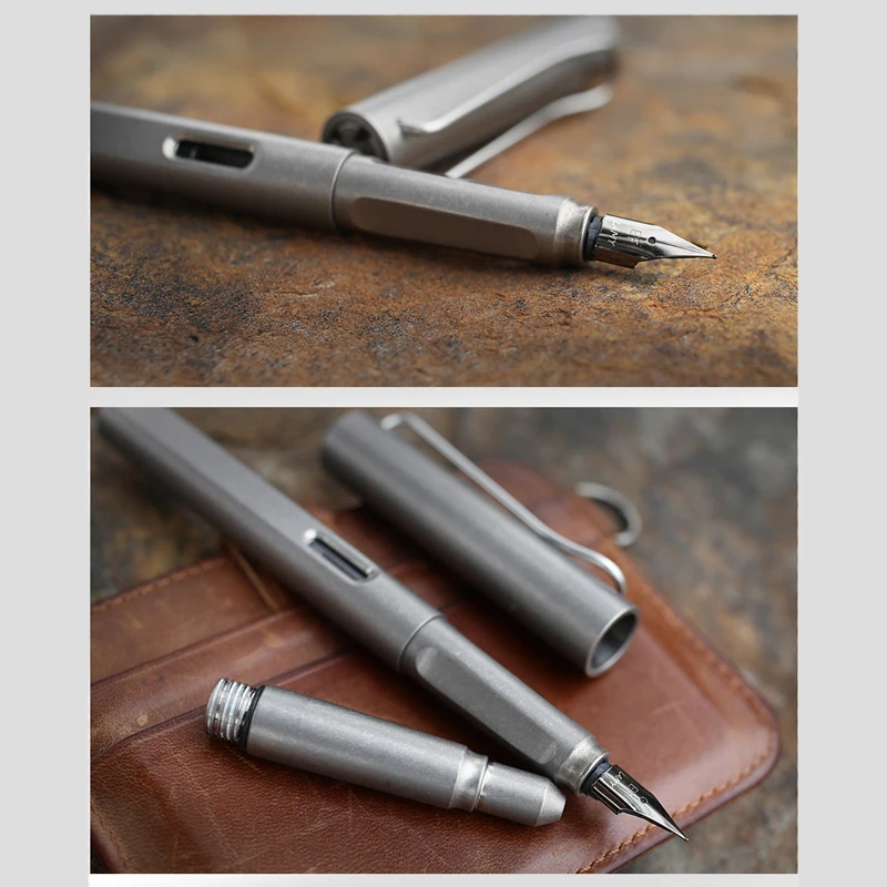 Outdoor EDC Portable Titanium Alloy Stainless Steel Tactical Self Defense Pen Dual Purpose Writing Pen Tip