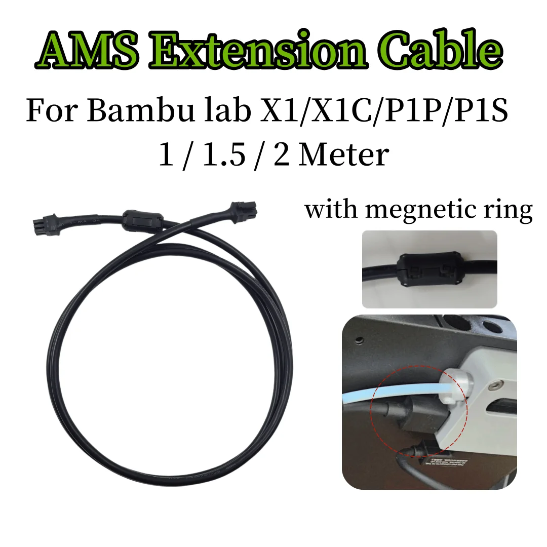 

Для 3D-принтера Bambu Lab X1/P1 6-контактный кабель для передачи данных AMS HUB Соединение AMS 1,5 метра Для деталей 3D-принтера Bambu X1C P1S P1P