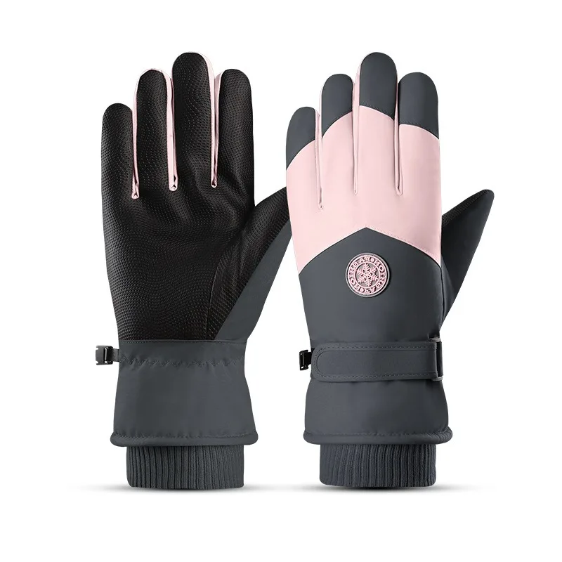ถุงมือสกีฤดูหนาว หน้าจอสัมผัสได้ ผ้าฟลีซหนา อุ่น สำหรับขี่กลางแจ้ง ปีนเขา ถุงมือคู่รัก ถุงมืออุ่น