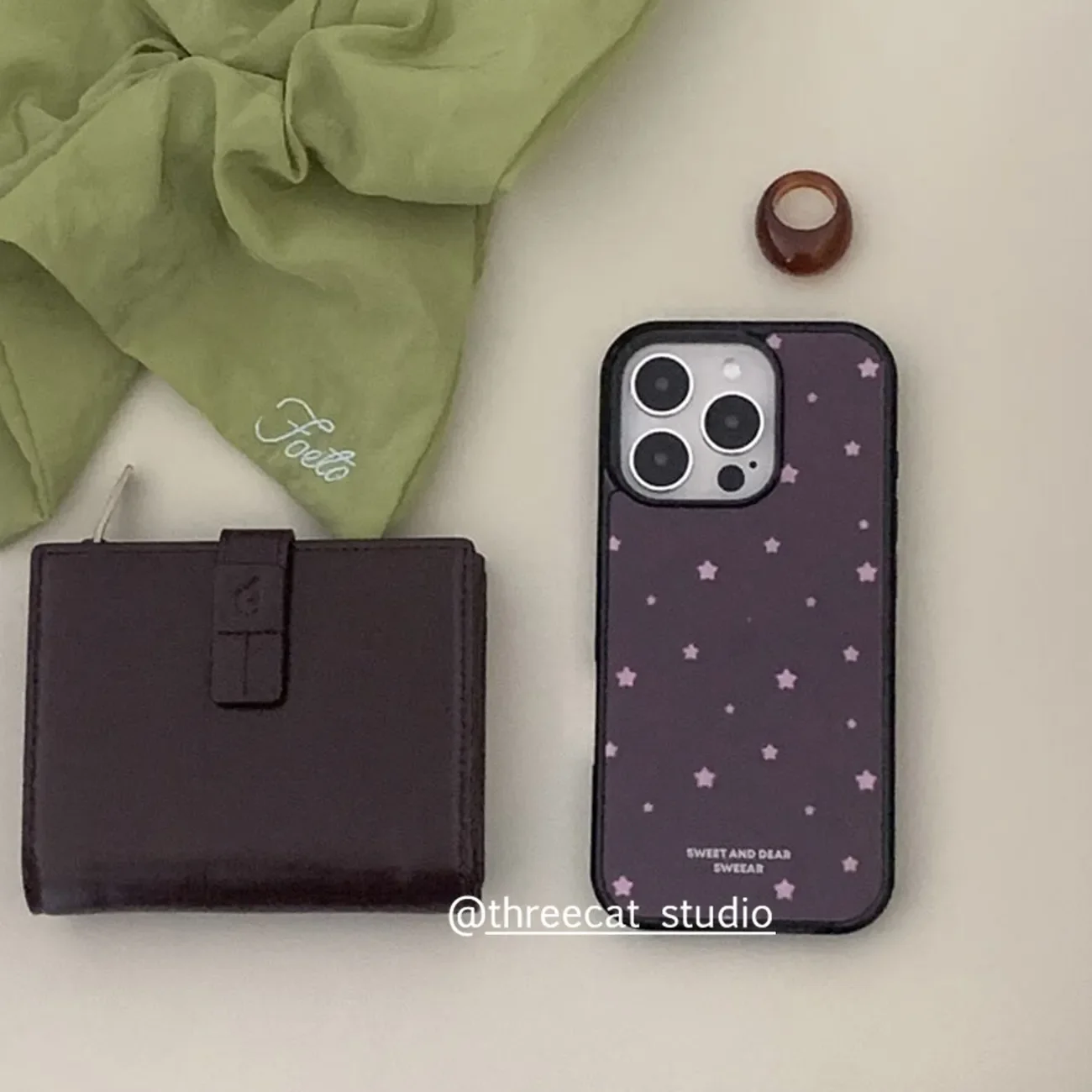 Korea ins Full Screen Pink Stars Brown Phone Case For iPhone 17 16 15 14 13 12 11 Pro MAX 17air 16e XR XS 7 8 Plus Matte Cover - view 2