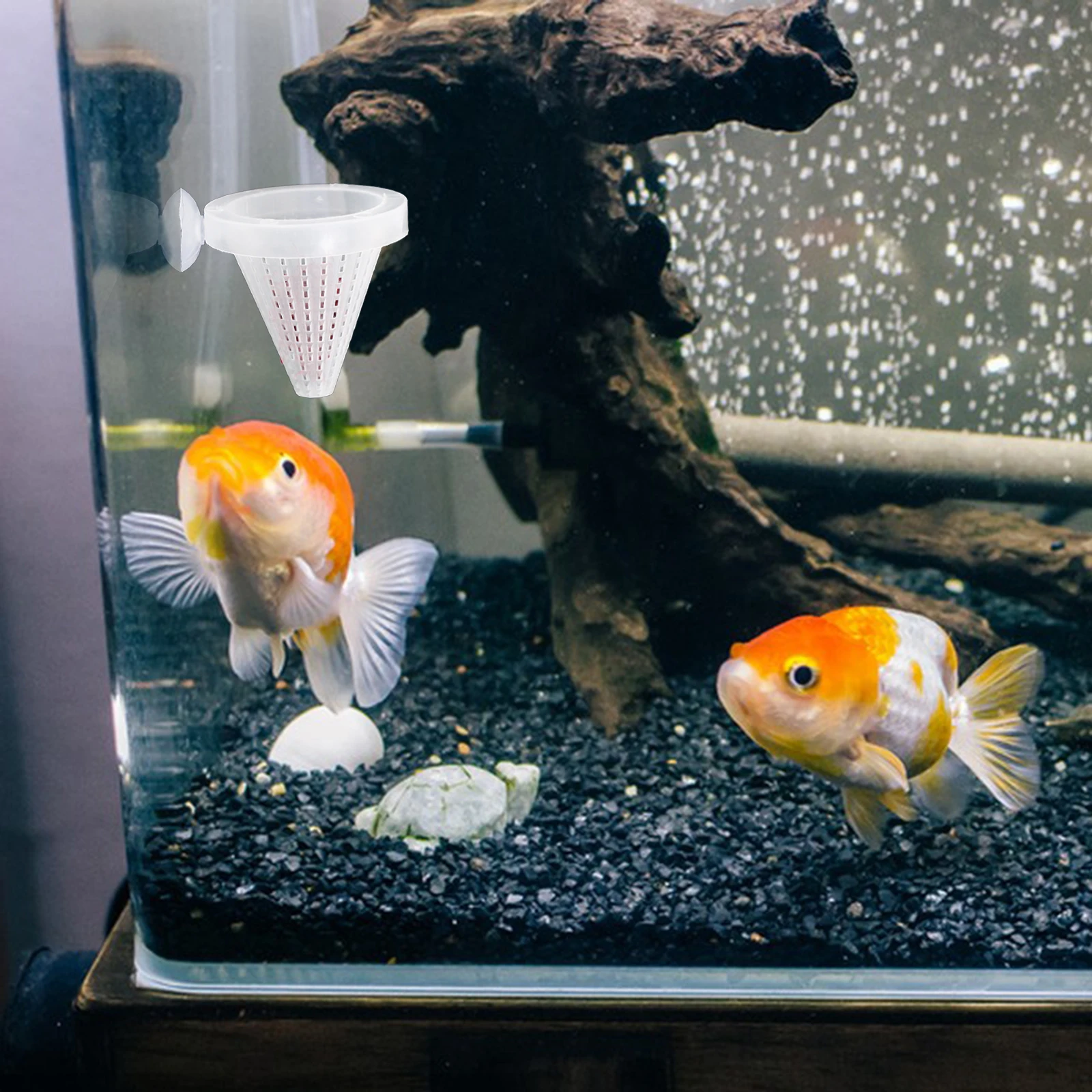 

4pcs Fish Feeding Cup With Sucker Hollow Design For Red Worm Storage Pet Fodder Feeder Fish Tank Accessory Breeding