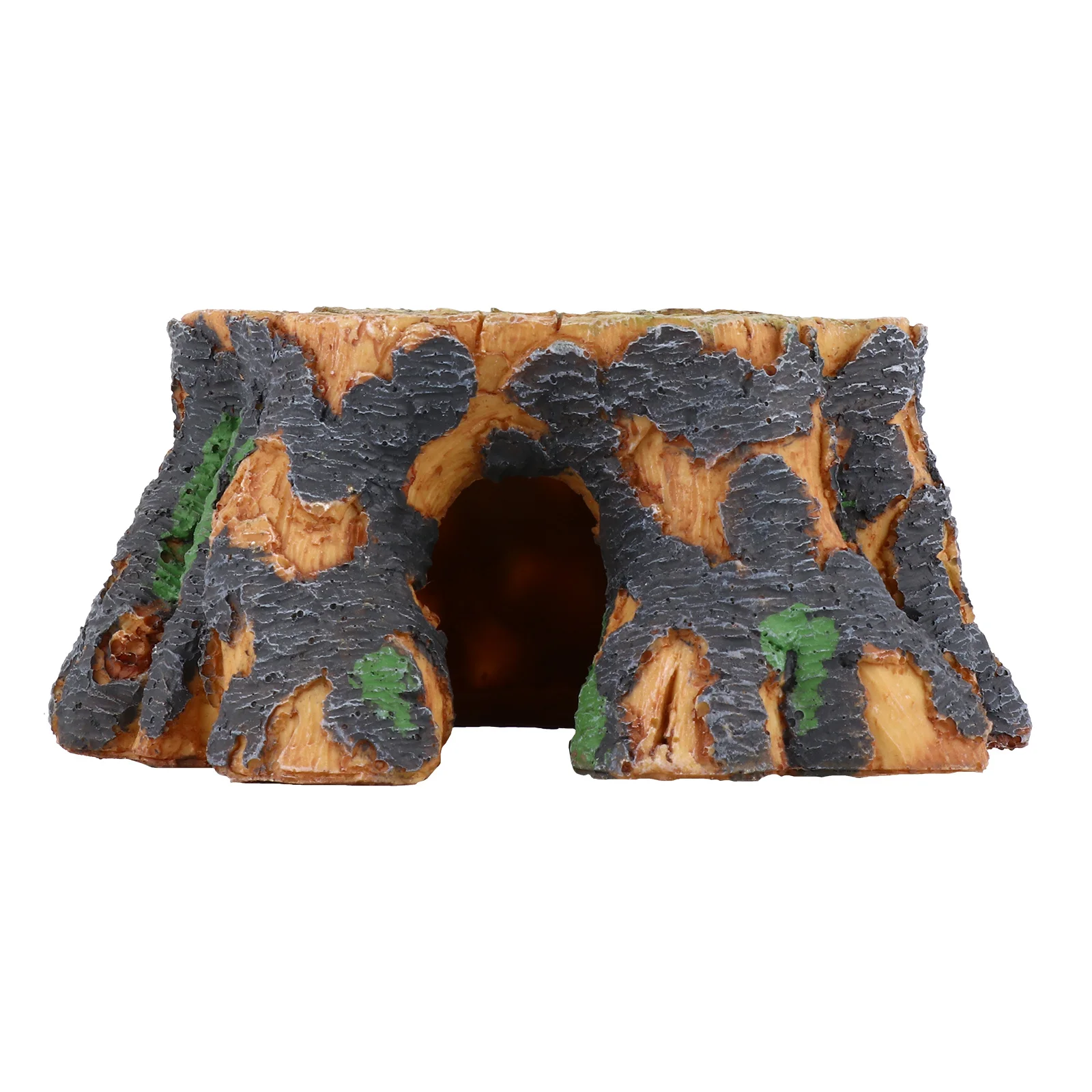 مأوى راتينج كهف الزواحف مع جذع شجرة فريد من نوعه سرير تررم مقاوم للاهتراء للسحالي السلاحف عش العنكبوت خزان الأسماك