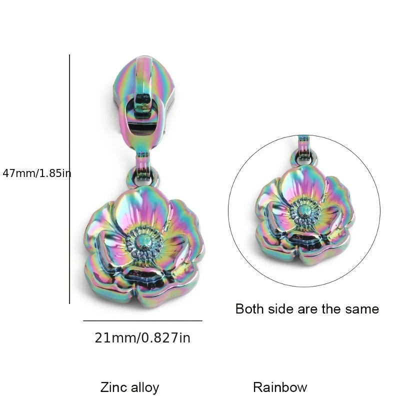 5/10/15/20pcs Floral Pattern #5 Nylon Metal Zipper Pull Suitable for handbags wallets clothing DIY sewing decoration accessories