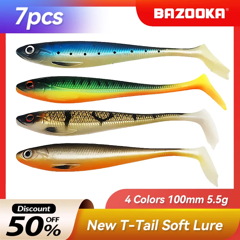 Bazooka Soft Baits Fishing Lure Silicone Shad Shiner Swimbait Wobblers Carp Worm Pesca Bass Pike Jighead Ice Winter Tackle