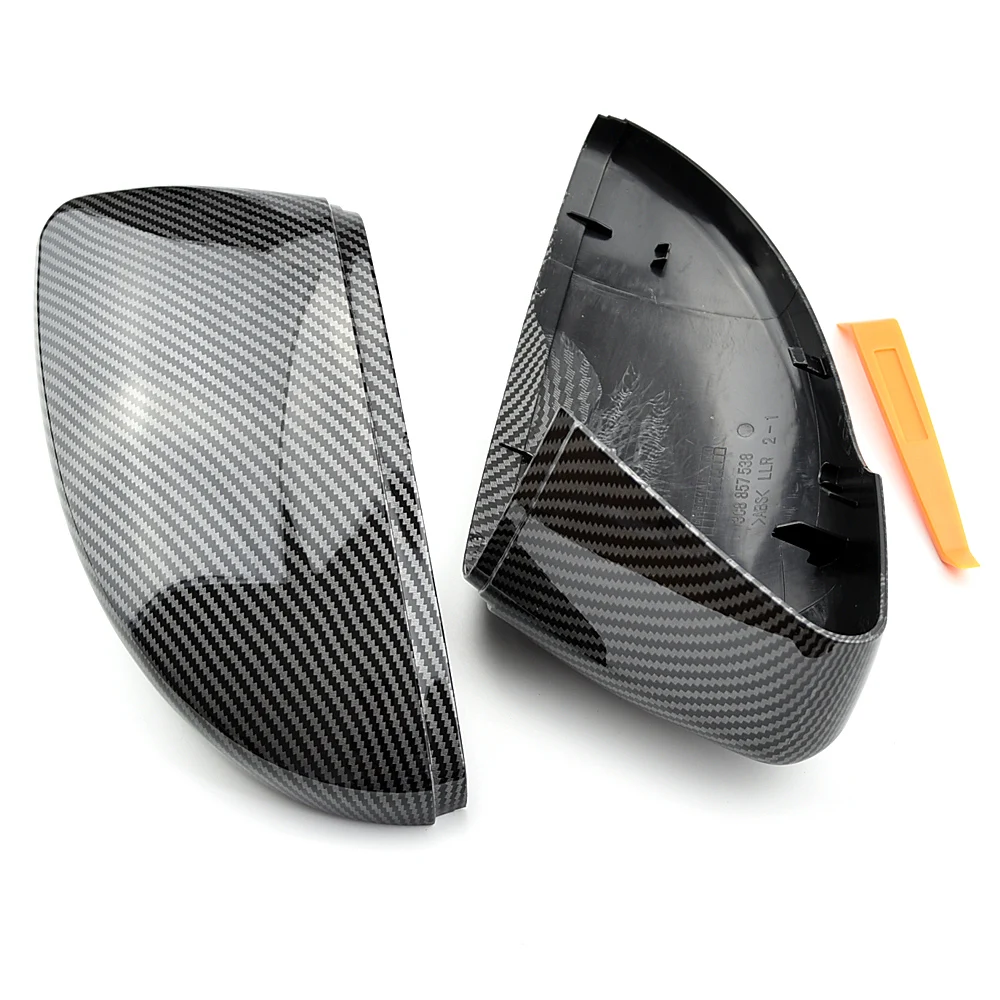 Black Side Mirror Cover Caps For VW Passat CC B7 Scirocco Jetta MK6 Beetle Rearview Mirror Housing Automotive Accessories