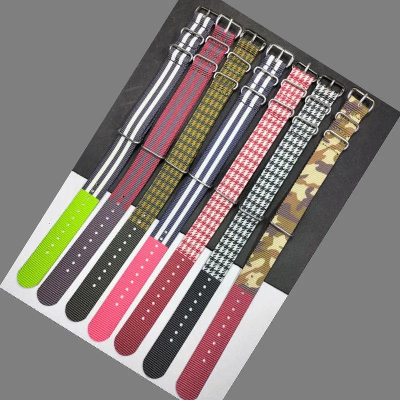 Color nylon watch band bracelet second section color new design 18MM