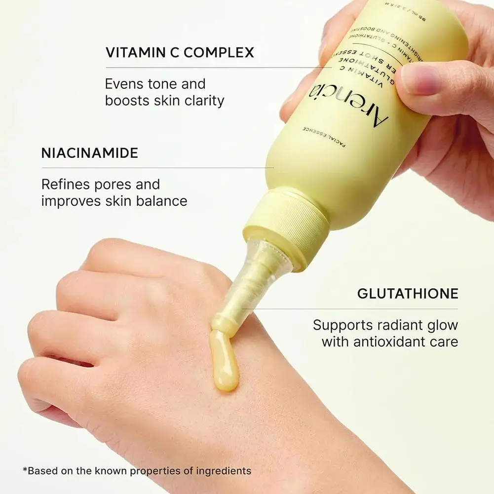 Arencia Glutathione Booster Essence Vitamin C Niacinamide Moisturizing Brightening Lightweight Face Care for Dry Dull Looking