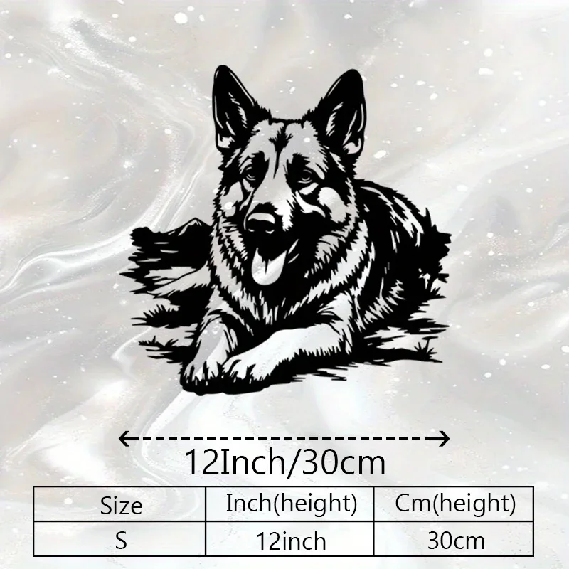 1pc Metal German Shepherd Wall Art Rustproof Weather Resistant Pet Sculpture Indoor Outdoor Decor