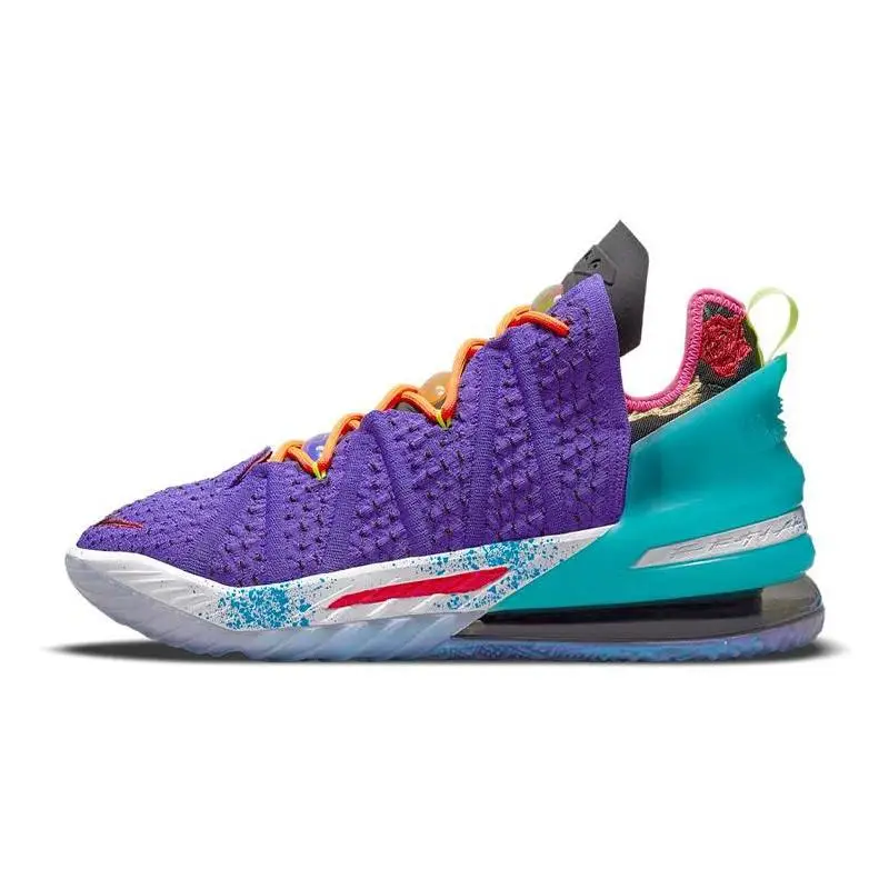 Nike Nike Lebron 18 Basketball Shoes Unisex Low-top Purple/blue/red/orange Sneakers shoes DM2814-500