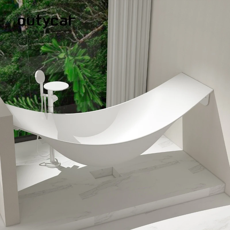 

Hammock bathtub hotel B&B suspended artificial stone bathtub Internet celebrity hammock