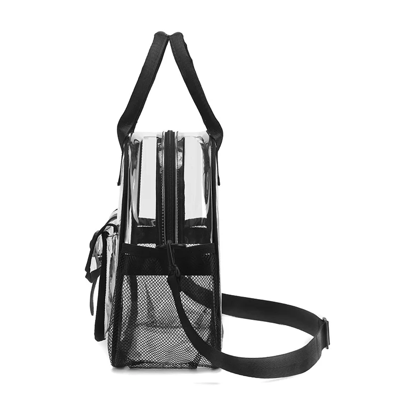 PVC Shoulder Bag Transparent Body Design with Colored Shoulder Straps Fashionable Versatile Capacity Portable Messenger Bag image 4