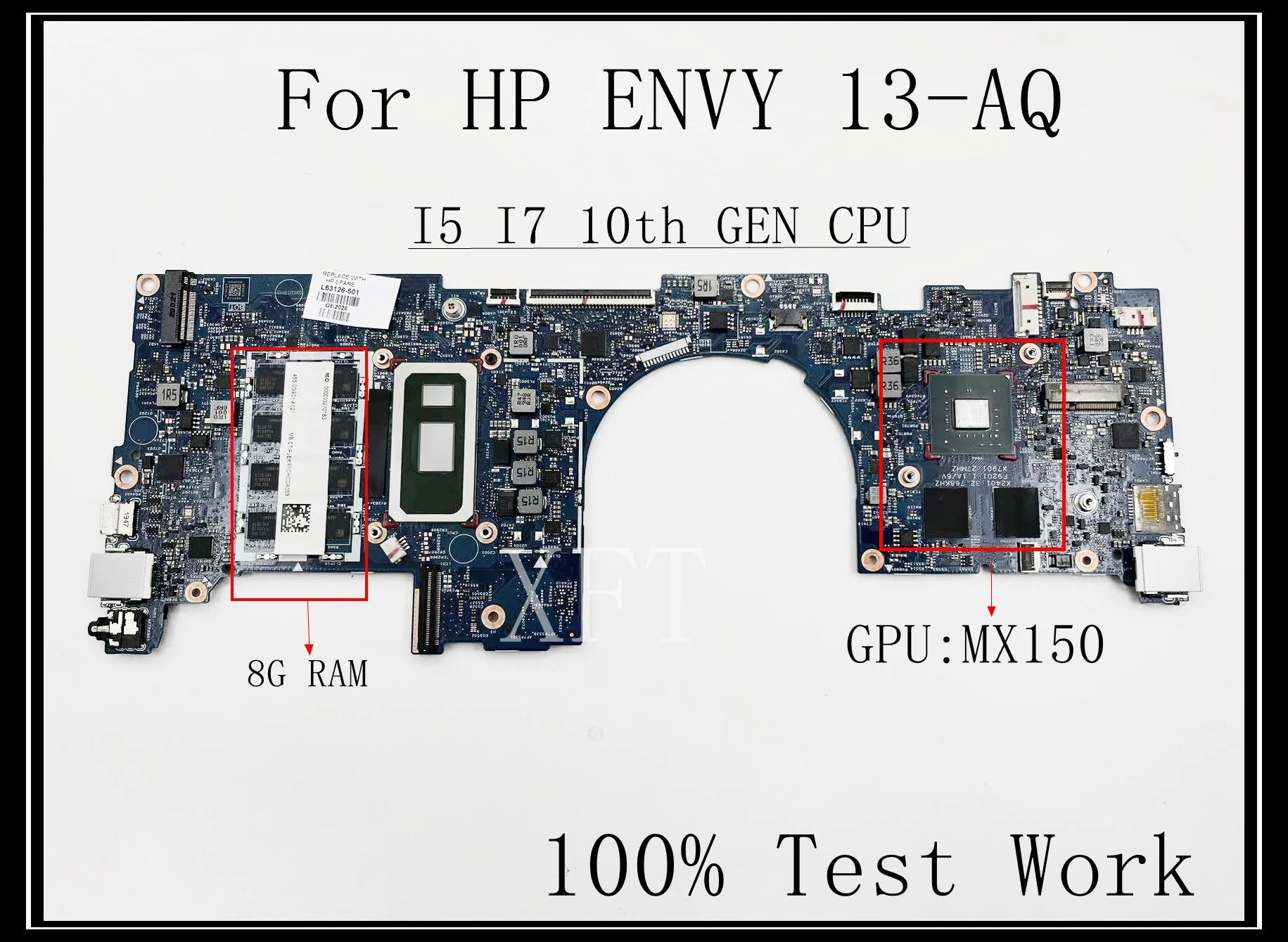 For HP ENVY 13-AQ Laptop Motherboard 18744-1 CPU:I5-10210/ I7-10510 RAM:8GB MX150 GPU 100% Test Work