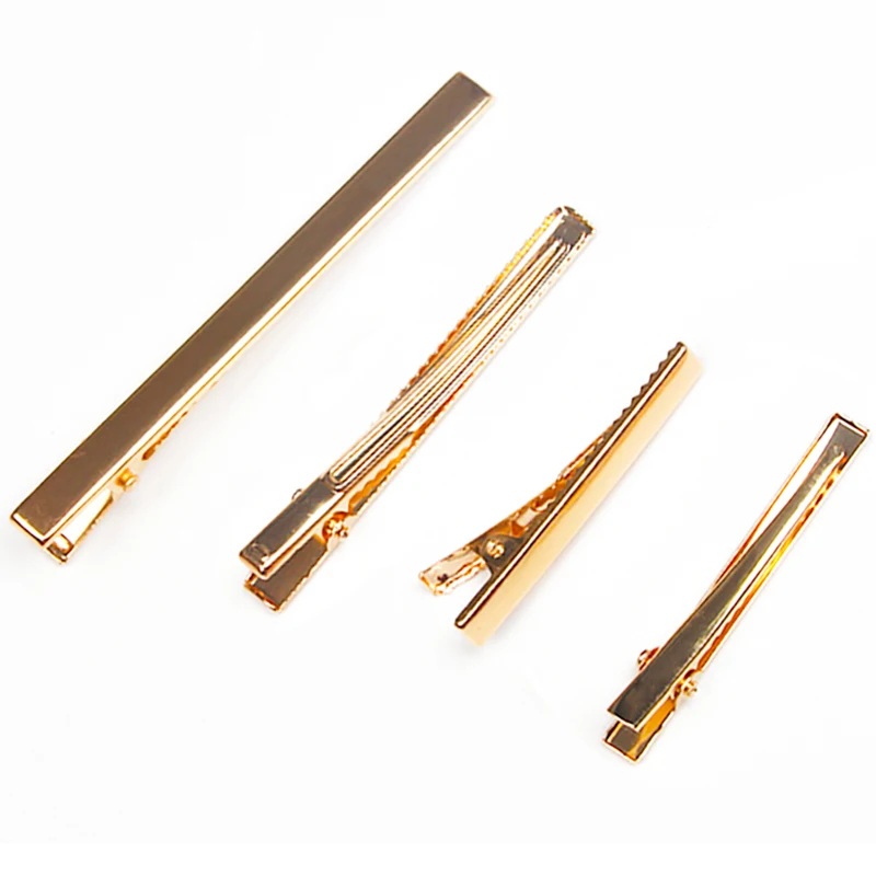 20pcs KC Gold Plate Hair Clips 4.5/5/6/7/8cm Hairpin Base for Jewelry Making DIY Alligator Clamp Barrettes Hair Accessories