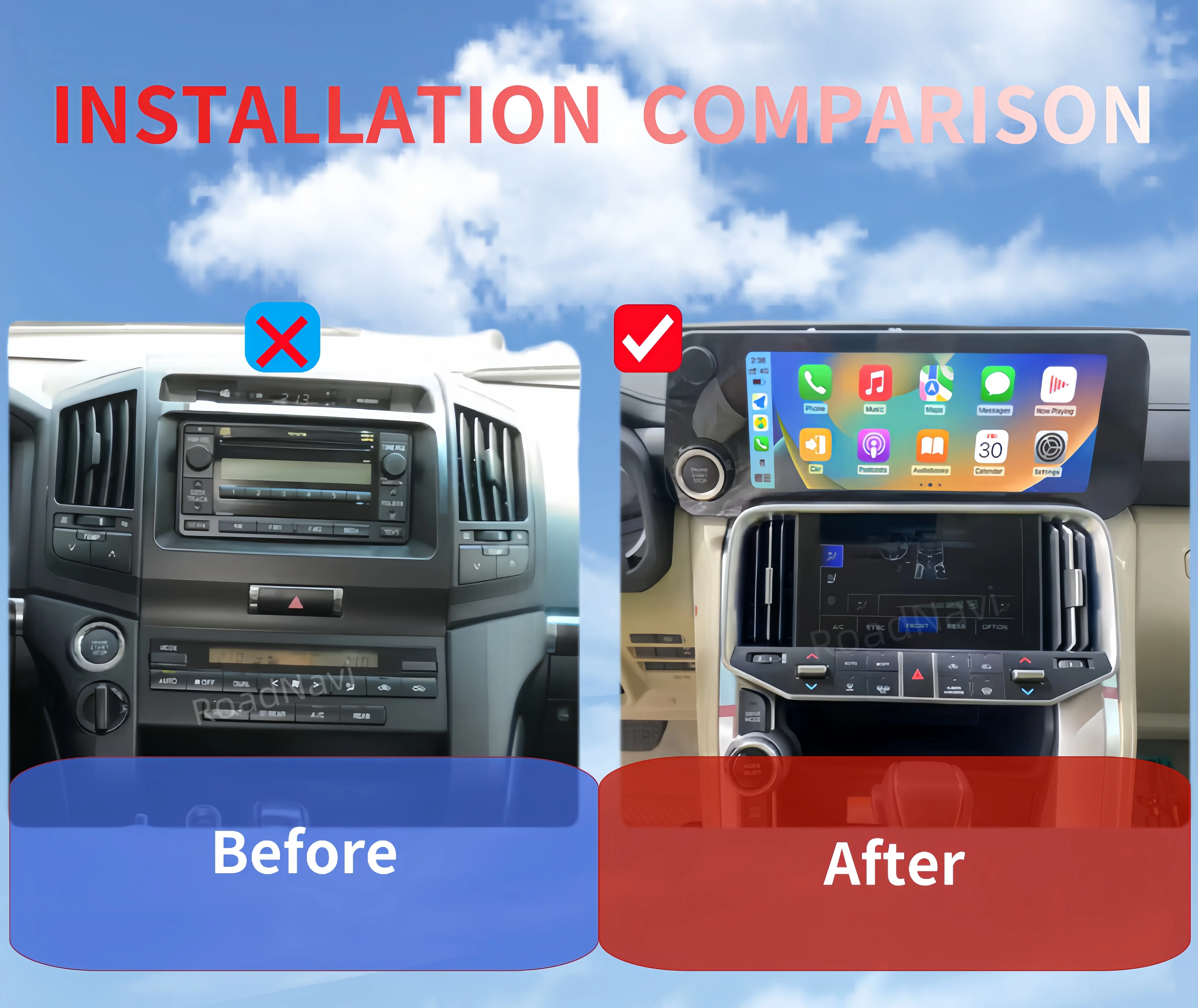 مشغل ديفيدي للسيارة لتويوتا لاند كروزر LC300 ترقيات LX600 2022-2023 راديو السيارة لوحة القيادة المثبتة Carplay GPS