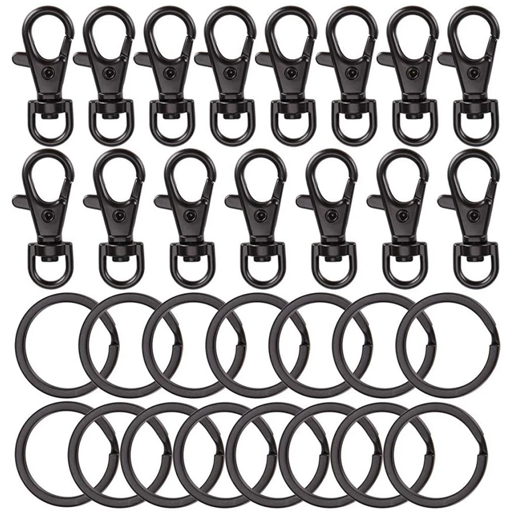 

15pcs Rotating Keychain Swivel Hooks Clips Carabiner Snap Keyring Metal Lobster Clasp D Ring Keychains Craft Supplies Diy Kit