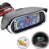 Water Temp Voltmeter Gauge Water Temp Sensor 10mm 2 In 1 12v 24v Car Water Temp Temperature Gauge Digital LCD Voltmeter W Sensor