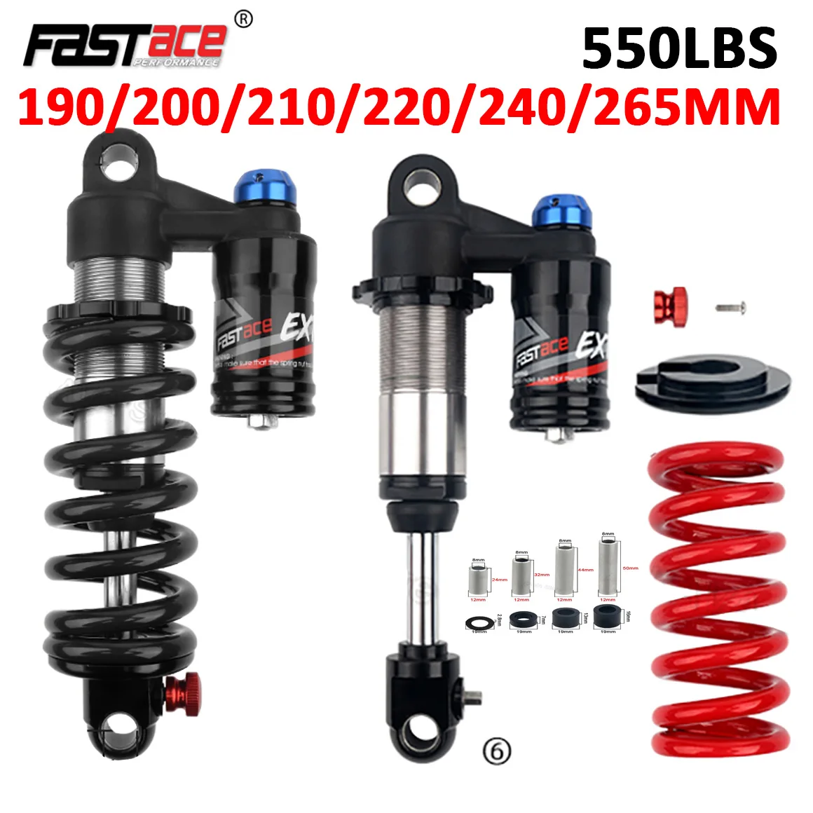 

Fastace 53RC Motorcycle Shock Absorber 265mm MTB Bicycle Rear Suspension 190 200 210 220 240mm Spring Shock for Surron Talaria