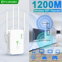 1200Mbps 300M Wireless WiFi Repeater WiFi Extender Amplifier Wi Fi Signal Booster Dual-Band 5G High Gain Amplifier WPS Router