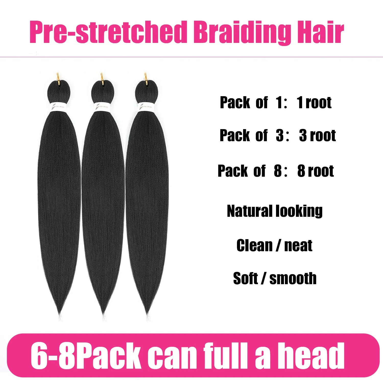 Ekstensi Rambut Kepang Pra Membentang Kanekalon Premium, Pengaturan Air Panas Bebas Gatal Profesional Tekstur Yaki Sintetis Perm