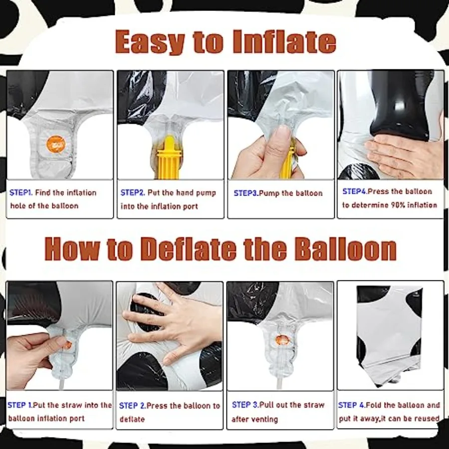 소 무늬 풍선 생일 장식 용품 40인치 숫자 1 풍선 카우걸 테마 숫자 풍선 첫 번째 생일 파티 용품