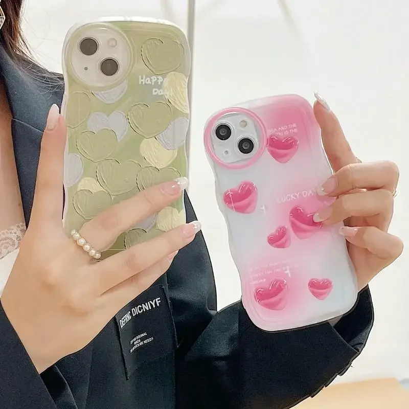 Phone Case for Samsung Galaxy A14 A12 5G A13 4G A03S A02 A03 Core A04 A10 A10S A11 M11 M10 M20 A04S J5 Pro Cover Love Heart Wave