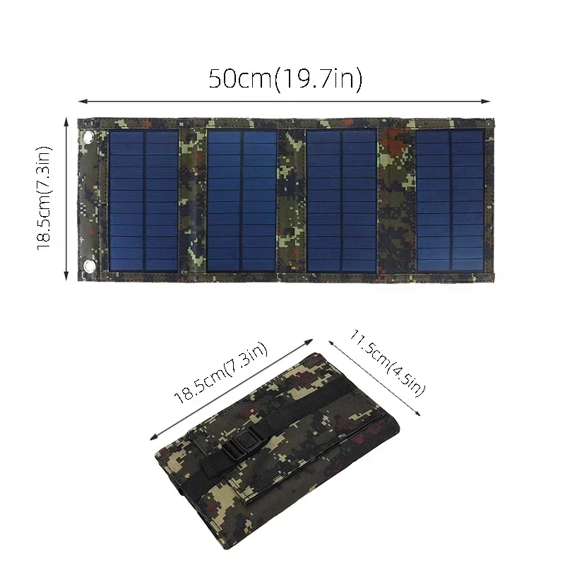 Foldable Solar Panel 5V 20W Power Bank for Cell Phone Outdoor Waterproof Usb Battery Charge for Camping Accessories