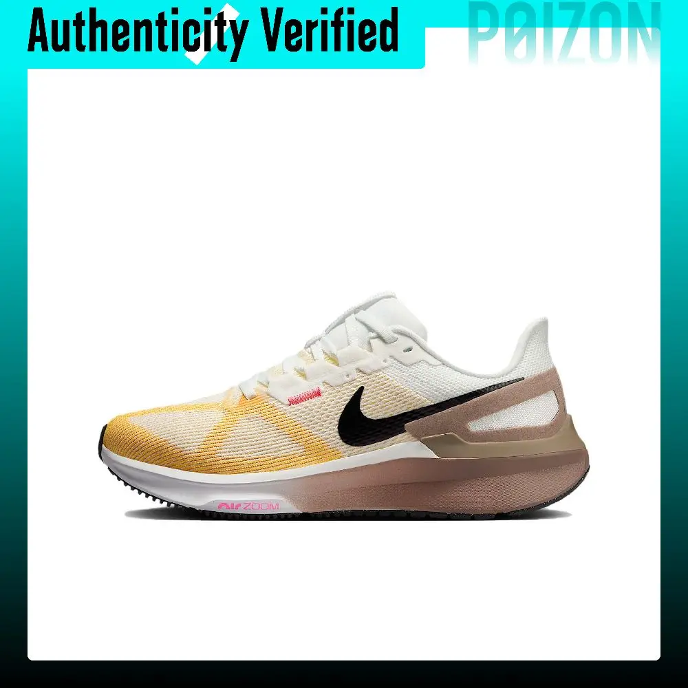 Nike Zoom Structure 25 Low top REACTX Foam Casual Long Distance Running Shoes Women's White Yellow Black DJ7884-110