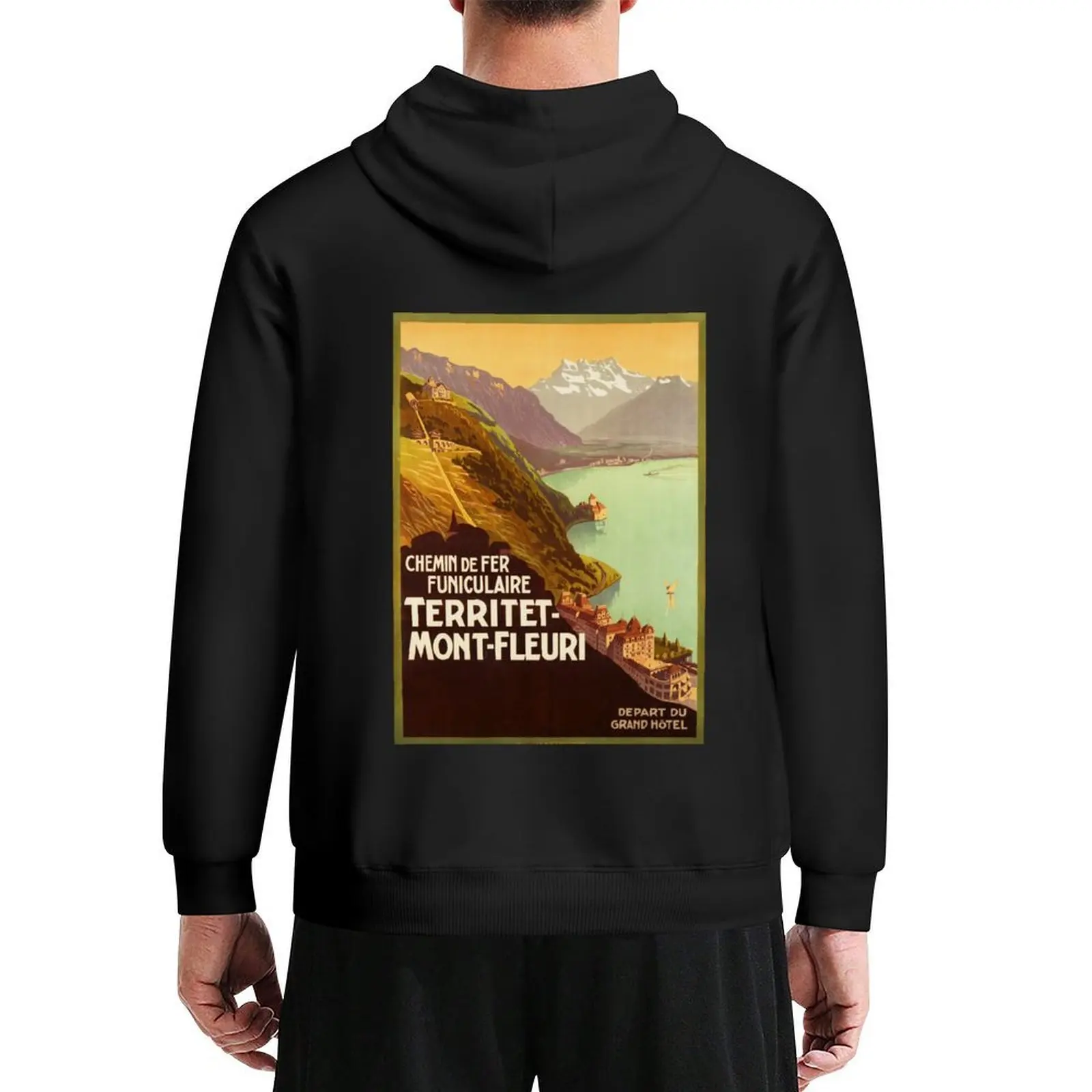 

Chemin De Fer Funiculaire TERRITET MONT FLEURI Montreux Switzerland 1905 Old Funicular Railway Poster Hoodie